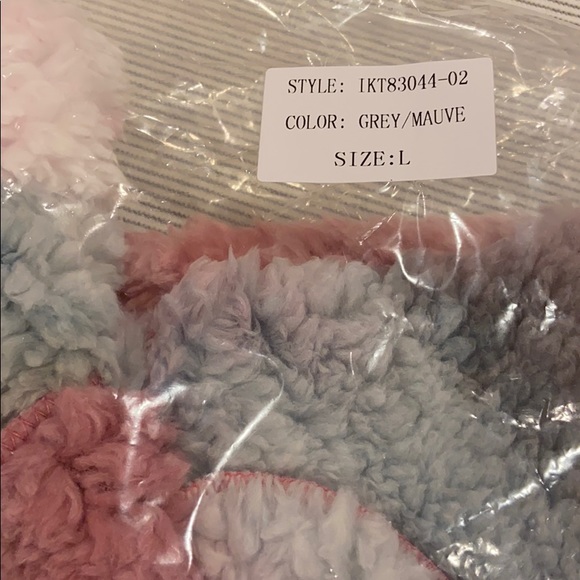 PEACH LOVE Sherpa Fleece Tie Dye Half Zip Mauve - Picture 3 of 7